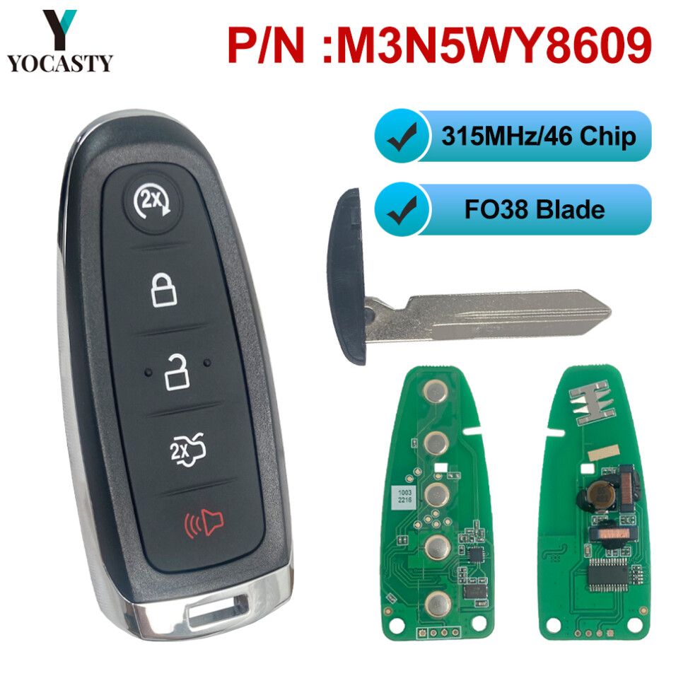 M3n5wy8609 2011-2018 For Ford Focus Edge Escape Flex Taurus Explore Expedition Id46 Pcf7953/7945 Chip 315Mhz Remote Car Key 6935161692402