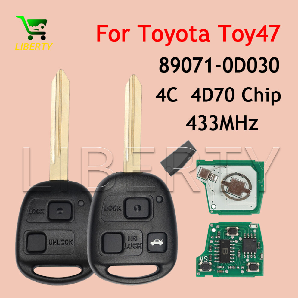 89071-0D030 433Mhz 4C/4D70chip Valeo 736716-A Car Remote Control Key Fob For Toyota Corolla Yaris Avensis Avanza 2003-2012 6935161692242