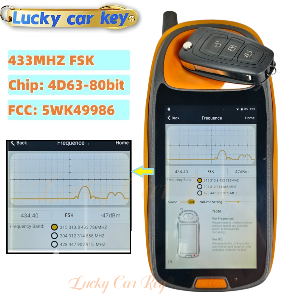 Remote Car Key 4D63 Chip 433Mhz Fsk For Ford C-Max Focus Galaxy Ranger Mondeo S-Max Mk3 T6 Ranger Hu101 P/N 5Wk49986 6935161692143