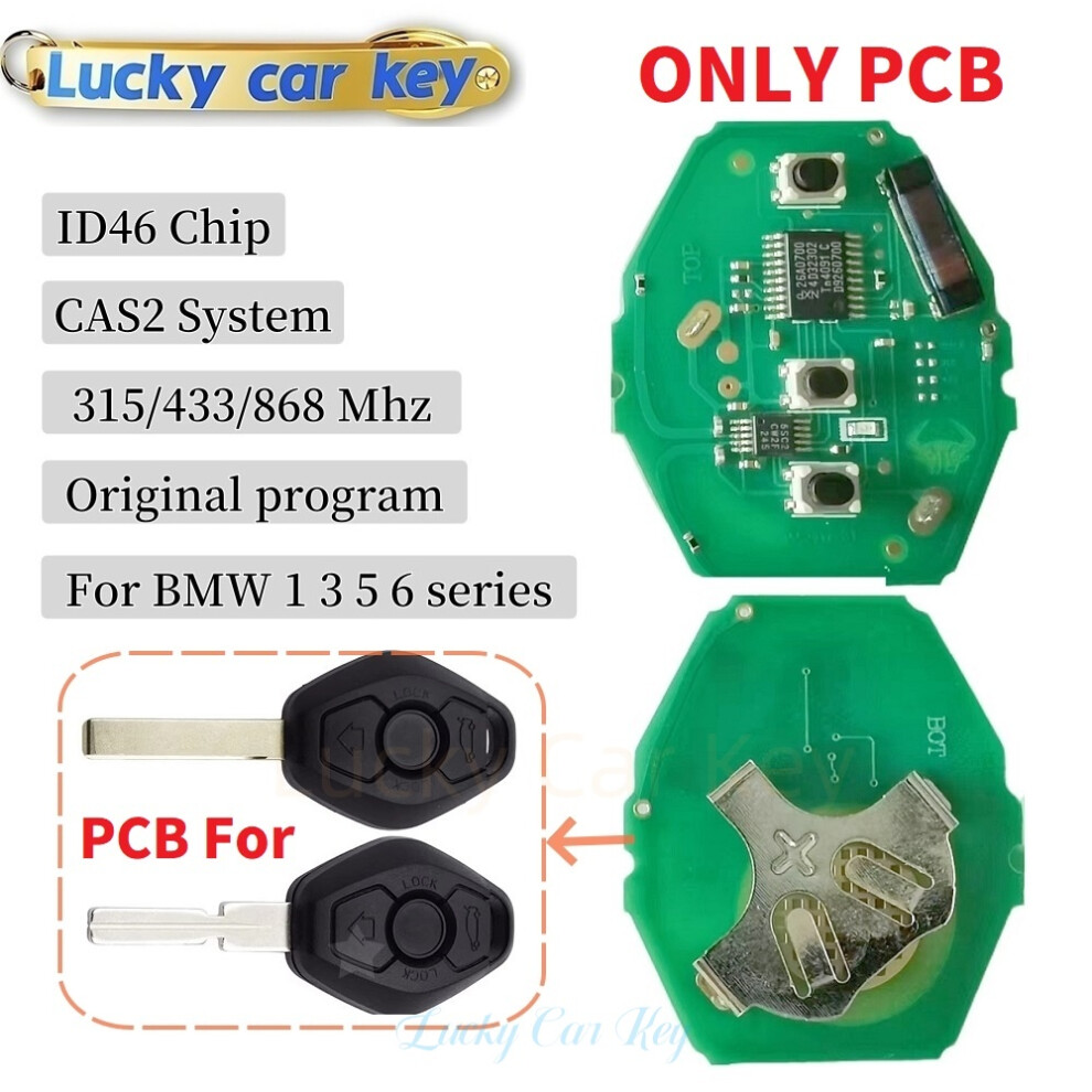 Id46 Cas2 Sytem Remote Car Key Circuit Board For Bmw E38 E39 E46 X3 X5 Z3 1/3/5/7 Series 3Buttons 315Mhz/433Mhz/868Mhz 6935161692099