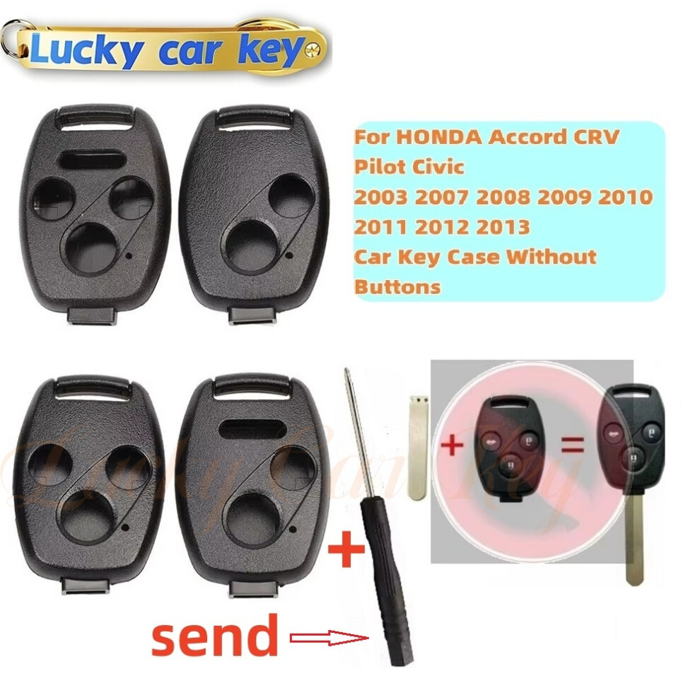 For Honda Accord Crv Pilot Fit Civic Insight Ridgeline Hrv Jazz 2003-2013 Car Key Case Without Buttons 6935161692075