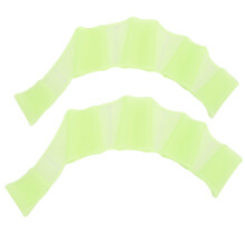 Silikon-Schwimmhandschellen Flossen Fingertip-Handschuhe Grün M