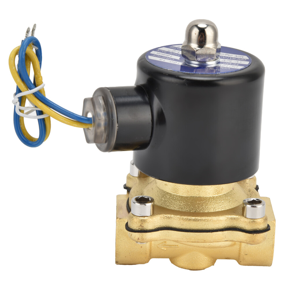 2W-160-15 G1/2 Brass Normally Closed Electric Solenoid Valve For Water Air Gas 4101388268207