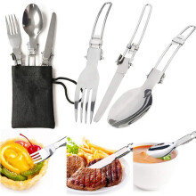 Portable Camping Cookware Set Alumina Pot Kit - Orange/Green, Lightweight