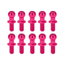 10 Stück Pinke Aluminium-Kugelkopf-Verbindungstangen für TT01 TT02 RC-Autos