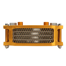 17Pcs Aluminum 4-Row Motorcycle Oil Cooler Radiator Kit for 125cc‑140cc Gold