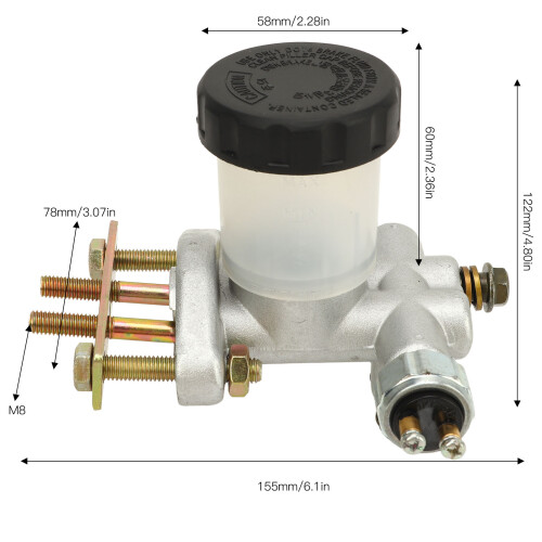 Hydraulic Brake Master Cylinder-Metal, Quad Karts 1