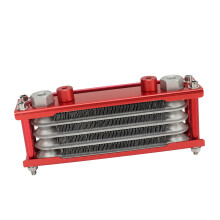 17PCS Aluminum Oil Cooler 4-Row Radiator Kit for 125cc-140cc Motorcycles Red