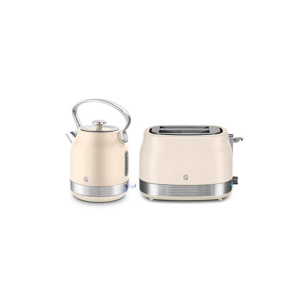 Swan Retro Revive Traditional Kettle & 2 Slot Toaster Set Cream