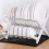 2-Tier Dish Rack, Large Capacity, Black, Foldable 9