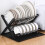 2-Tier Dish Rack, Large Capacity, Black, Foldable 8