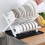 2-Tier Dish Rack, Large Capacity, Black, Foldable 4