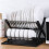 2-Tier Dish Rack, Large Capacity, Black, Foldable 11