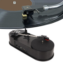 Portable USB Turntable Record Player 33/45 RPM, Black, 292x122x77mm