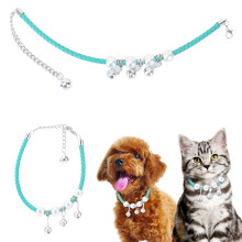 Pet Adjustable Blue Collars with Bell for Dog & Cat XL, 35-40cm