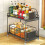 Spice Rack 2-Tier Large Capacity Black Organizer 13