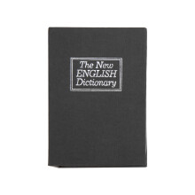 Black Book Safe with Key, Stainless Steel Small Valuables Storage Box
