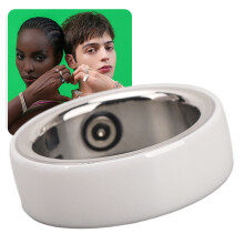 Waterproof Smart Ring for Fitness & Sleep Monitoring, White, Size 20