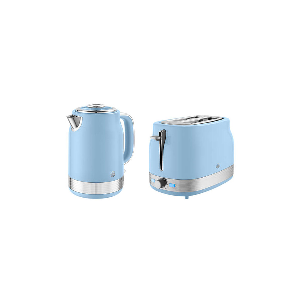 Swan Retro Revive Jug Kettle & 2 Slot Toaster Set Blue