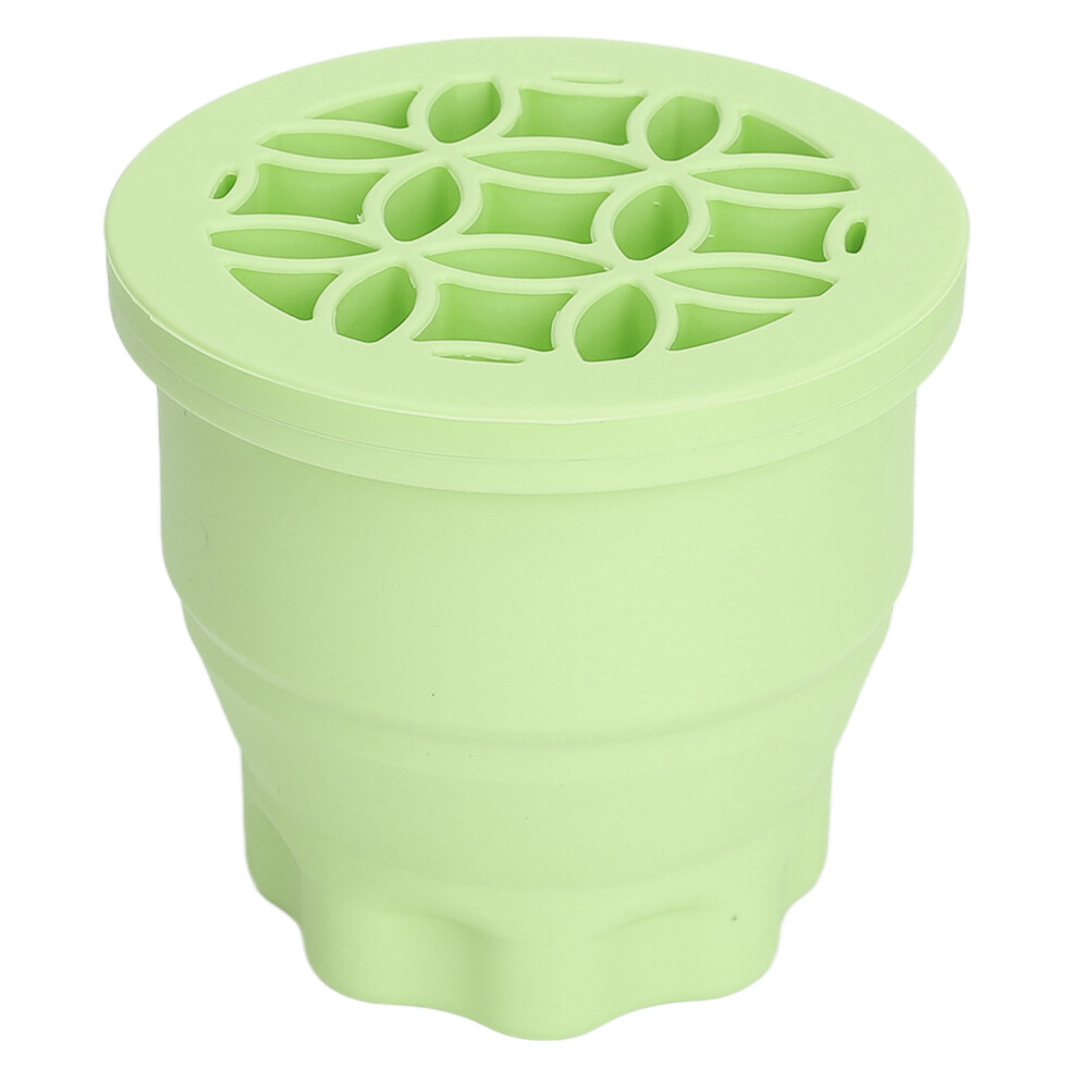 Green Silicone 2-In-1 Makeup Brush Cleaning Mat With Drying Rack