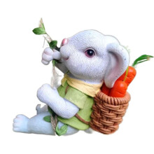 Charming Garden Decor Resin Bunny Statue,Outdoor Animal Sculpture,Garden Hanging Ornament,Perfect for Patio and Lawn B