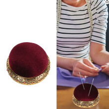 Golden Alloy Pin Cushion Safe Sewing Pin Holder 5.7x3.5cm