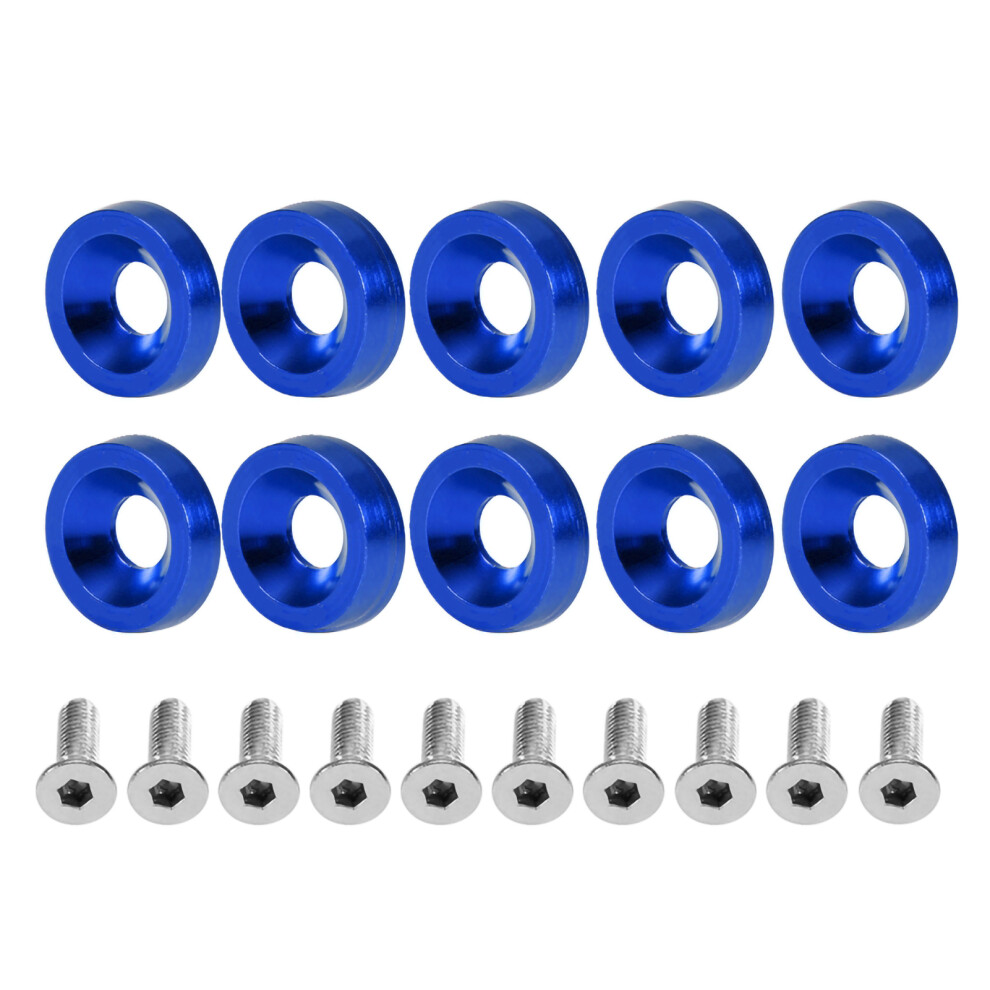 Car Modification M6 Gasket Bolt License Plate Frame Decoration Screws - Blue 9301391623818