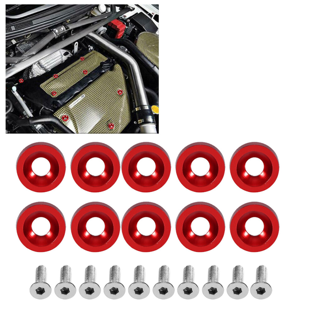 Car Modification M6 Gasket Bolt License Plate Frame Decoration Screw (Red) 8221388277767