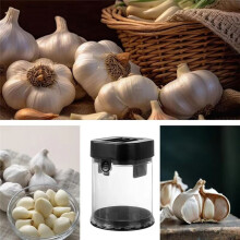 Hachoir à Ail, Hachoir à Légumes Manuel, Gadget de Cuisine Multifonctionnel Amovible avec Fond Antidérapant