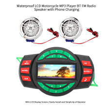 Waterproof LCD Motorcycle MP3 Player with Bluetooth FM Radio & Phone Charging