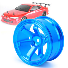 4 Stück Aluminiumlegierung Radnabe für 1/10 RC Drift Auto, Blau