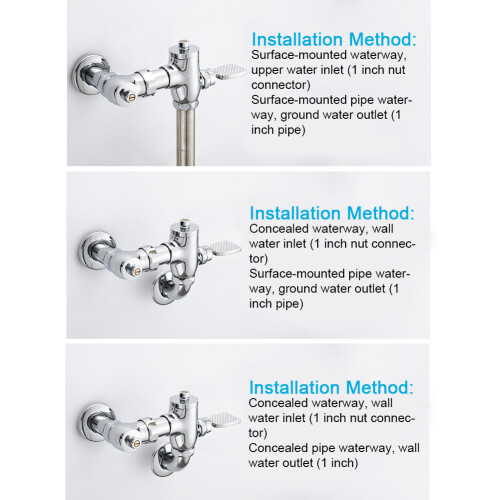Brass A2 Pedal Flush Valve with Retractable Function, Silver 2