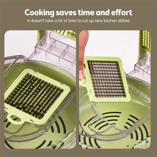 Multifunctional Vegetable Slicer with Container,Onion Chopper, Veggie Dicer, Kitchen Cutter for -Saving Cooking 2