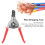 Multifunctional Wire Stripper Tool, 0.5-6mm², Red Handle, Alloy Steel 3