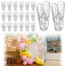 20 Pinces à Ressort en Plastique Transparent pour Arche de Ballons, 6,1 cm, pour Décoration D'Anniversaire et Loisirs Créatifs