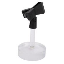 Support de micro de bureau, réglable, base en acrylique transparente