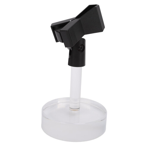 Support de micro de bureau, réglable, base en acrylique transparente