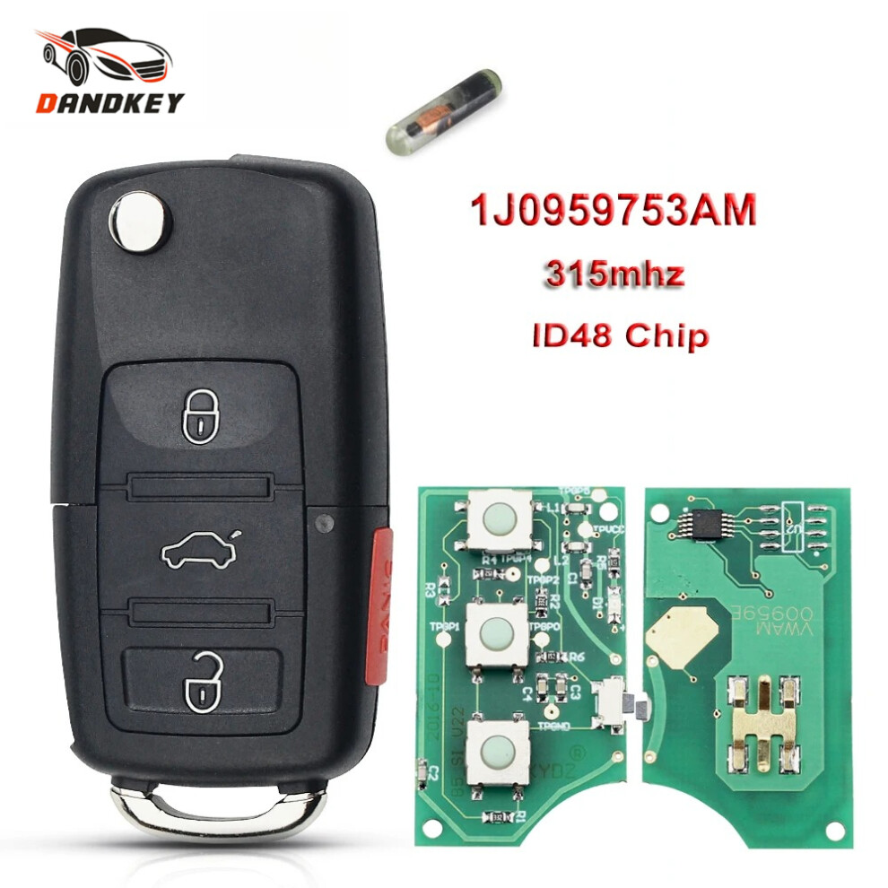 1J0959753am For Vw Beetle Golf Passat Jetta 315Mhz Id48 Chip 1J0 959 753 Am 5Fa008399-30 2000-2006 Car Remote Key Fob 6935161656084