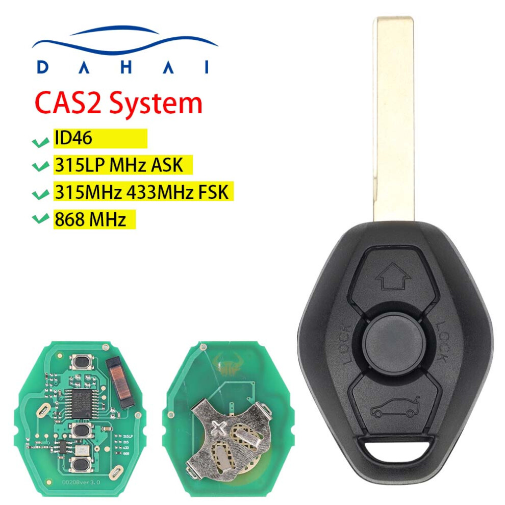 Cas2 System Car Remote Key For Bmw 3/5 7 Series 315/433/868 Mhz With Id 46 Chip Hu58 Hu92 Blade 6935161655704
