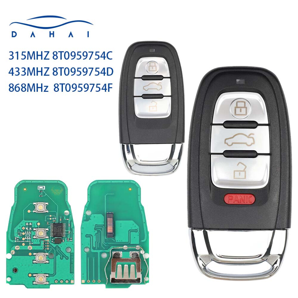 8T0 959 754C For For Audi Q5 A4l A5 A6 A7 A8 Rs4 Rs5 S4 S5 Smart Remote Key Semi Keyless 4Btn 315Mhz/433Mhz/868Mhz 6935161655605