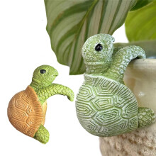 2 Figuras de Tortuga para Maceta, Decoración Colgante de Resina, Escultura de Tortuga para Jardín, Balcón y Patio.