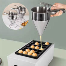 1200ml Stainless Steel Funnel Dispenser with 4 Leak Rack Cupcake Pancake Batter Maker Octopus Fish Kitchen Tools