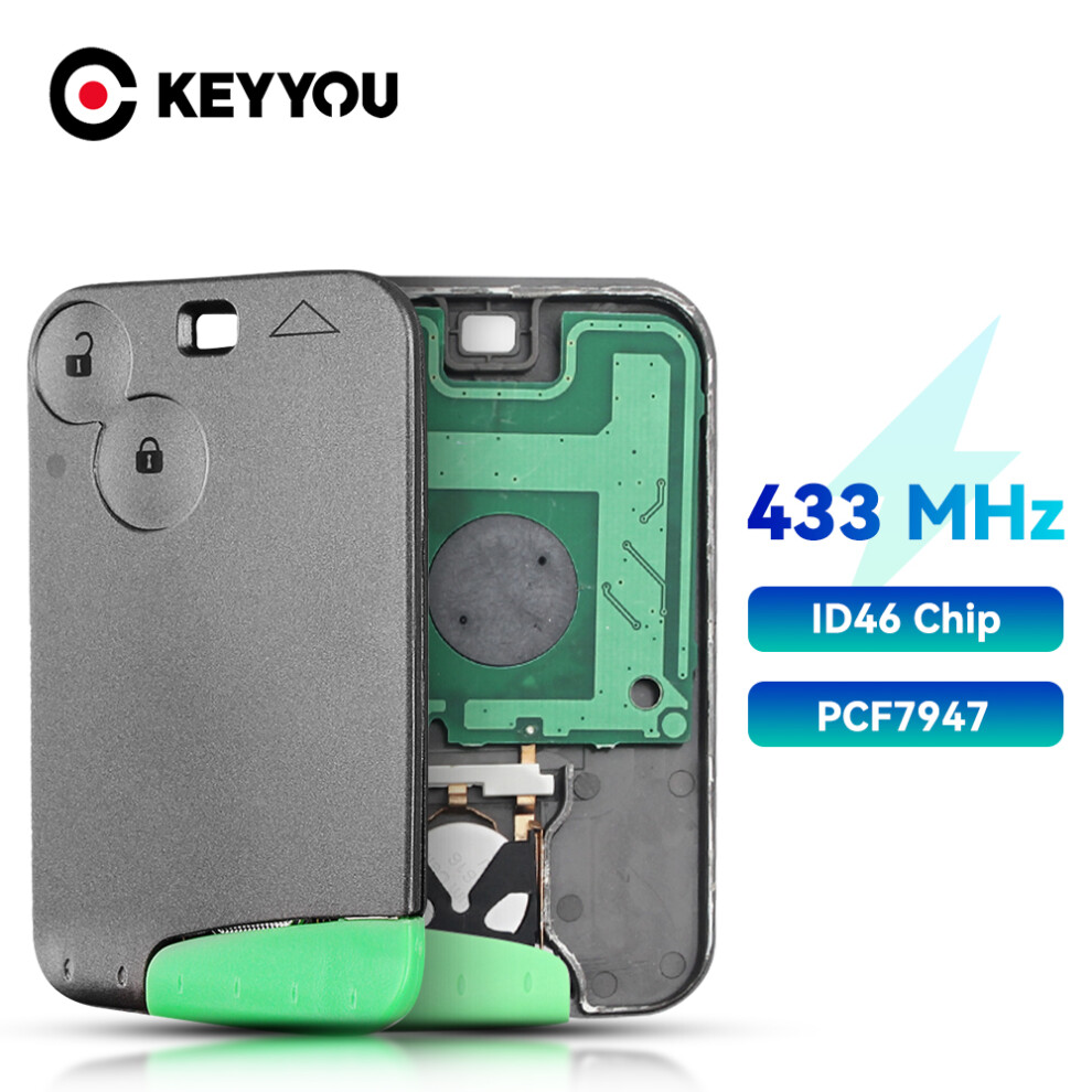 Car Remote Key For Renault Laguna Espace Vel-Satis 2001-2009 Pcf7947 Chip 433 Mhz Auto Smart Control Card Place 6935161653557