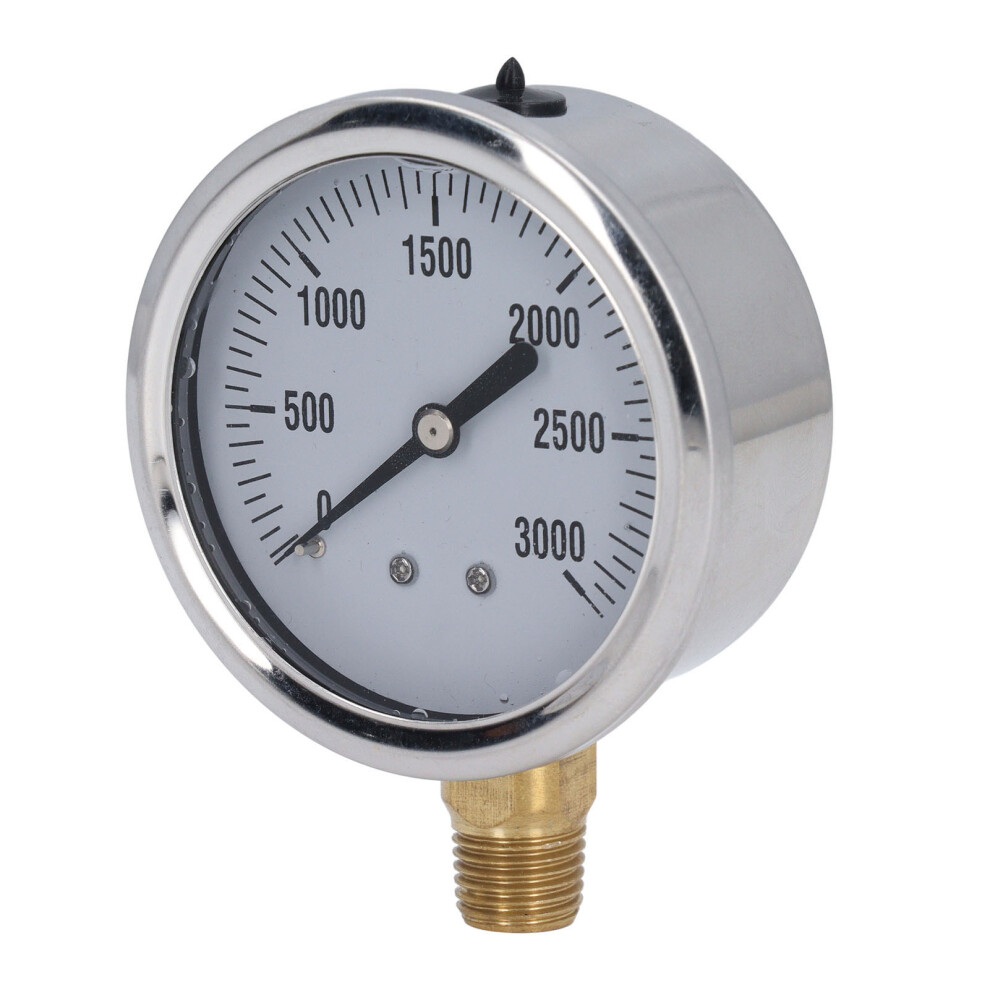 Liquid Filled Pressure Gauge 0-3000Psi 2.5" Stainless Steel Npt Fittings 7661388281189