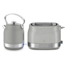 Swan Retro Revive Grey Traditional Kettle & 2 Slot Toaster Set