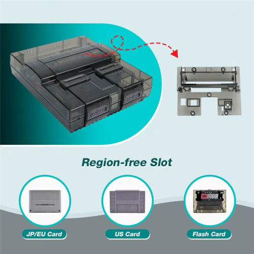Transparent Shell Replacement Case Substitute Accessories for SNES Console Super NES Transparent Black 2
