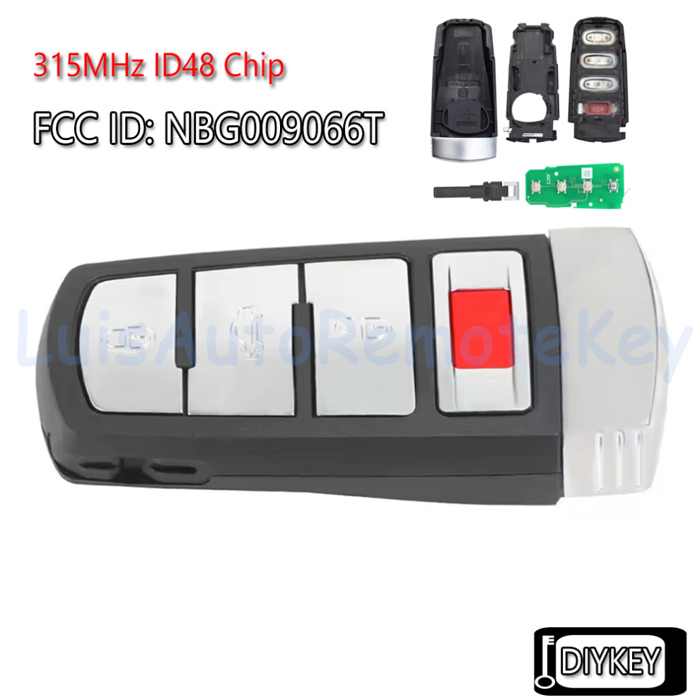 4 Buttons Smart Remote Car Key Fob 315Mhz Id48 Chip For Volkswagen Passat Cc 2006-2015 Fcc Id: Nbg009066t, P/N: 3C0 959 752 6935161644852