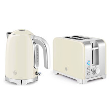 Swan Solace Cream Kettle & 2 Slot Toaster Set