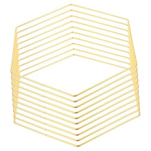 10pcs Hexagonal Dream Catcher Frame Wedding Wreath Decor Supplies Golden Decor Centerpiece