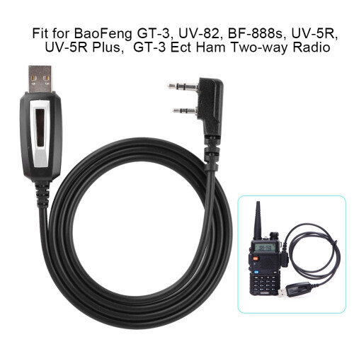 Radio Programming Cable for Baofeng UV-82, GT-3, BF-888s, Win Support 2